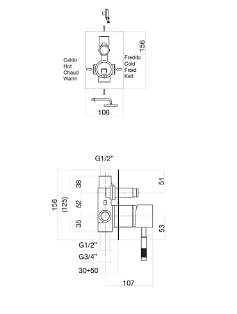 Смеситель Fiore Xenon 44CR7517 для душа, черный