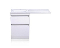 Тумба с раковиной напольная El Fante Даллас 120 L 2 ящика, пленка, белый Тумба с раковиной напольная El Fante Даллас 120 L 2 ящика, пленка, белый