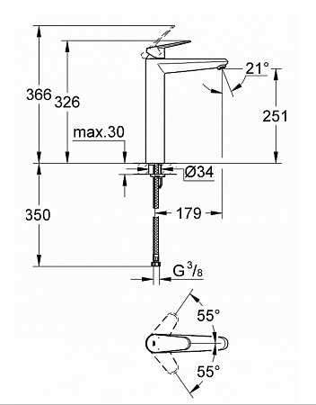 Смеситель Grohe Eurodisc Cosmopolitan 23432000 для раковины