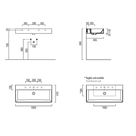 Раковина GSI Kube X 9423011 100 белый