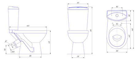 Унитаз-компакт Rosa Комфорт коричневый