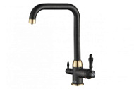Смеситель Zorg Steel Hammer SH 725 BLACK BR для кухонной мойки/для фильтра, черный металл/бронза