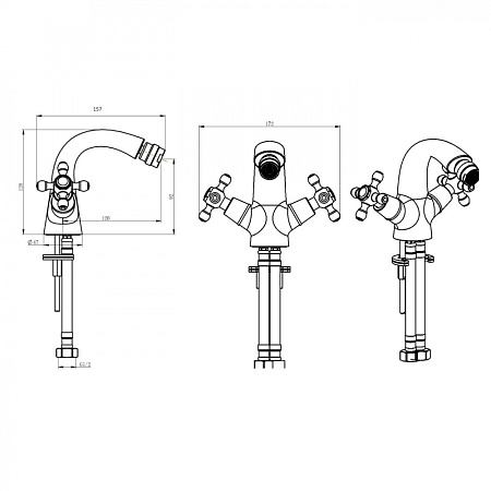 Смеситель Boheme Satine 276-ST для биде, хром