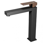 Смеситель NTBagno Adigo HBG NT9001HBG для раковины, черный матовый/розовое золото