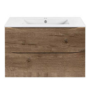 Тумба с раковиной Vincea Mia Slim VMC-2MC800S1VO 80 подвесная, 2 выкатных ящика, V.Oak