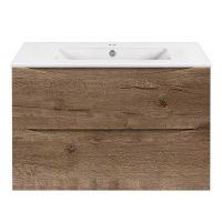 Тумба с раковиной Vincea Mia Slim VMC-2MC800S1VO 80 подвесная, 2 выкатных ящика, V.Oak