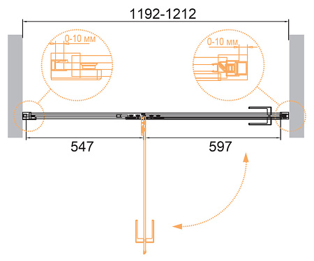 Душевая дверь Cezares Bellagio BELLAGIO-B-12-120-C-BORO прозрачный/брашированное золото