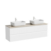 Тумба с раковиной и столешницей Sancos Snob R 160 SNR80W+TT160A2X Bianco/Kreman