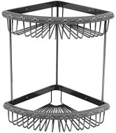 Полка угловая двойная Zorg Antic AZR U-4 SL для ванны, серебро