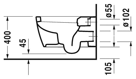 Чаша для унитаза подвесного Duravit ME by Starck 2528090000