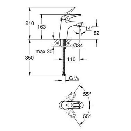 Смеситель Grohe Eurostyle New 32468003 для раковины