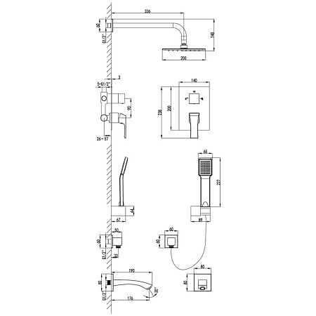 Душевой комплект Lemark Unit LM4522C для ванны с душем