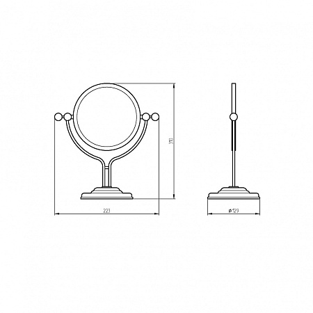 Зеркало косметическое Migliore Mirella 17171 оптическое настольное, бронза