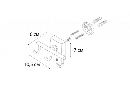 Крючок Fixsen Kvadro FX-61305C хром