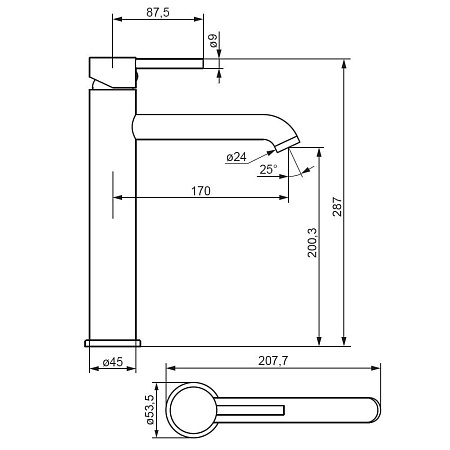 Смеситель Damixa Scandinavian Pure 360250500 для раковины, розовое золото