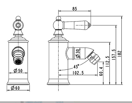 Смеситель Bravat Art F375109C для биде хром