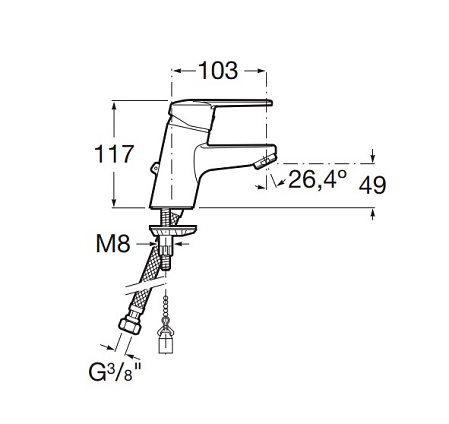 Смеситель Roca Victoria 5A3125C00 для раковины, хром