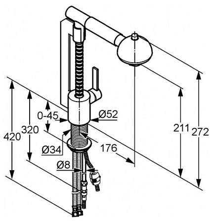 Смеситель Kludi Zip 42101Z175 для кухонной мойки