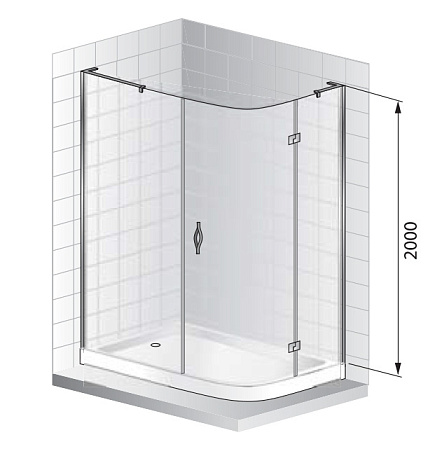 Душевой уголок Cezares Bergamo BERGAMO-RH-1-120/100-ARCO-P-Cr-L(-R)