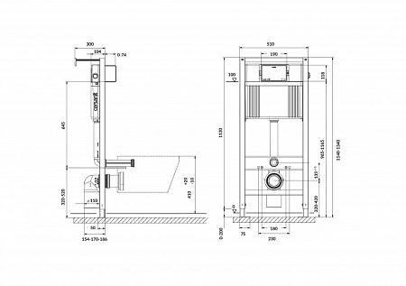 Система инсталляции для унитазов Cersanit Aqua 63476 серый