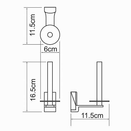 Держатель туалетной бумаги  WasserKRAFT Leine K-5097 вертикальный, хром