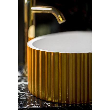 Раковина Armadi Art Canale 878-G рифленая, золото