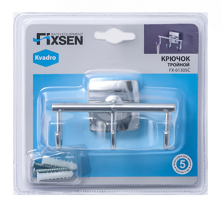 Крючок Fixsen Kvadro FX-61305C хром