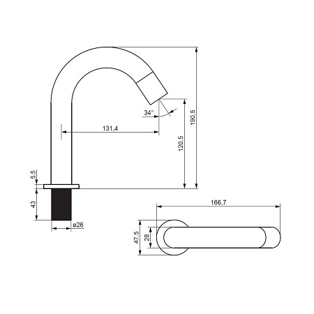 Смеситель Damixa Scandinavian Pure 360290300 для раковины, черный