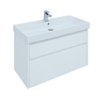 Тумба с раковиной Aquanet Nova Lite 00242272 75 2 ящика, белый глянец