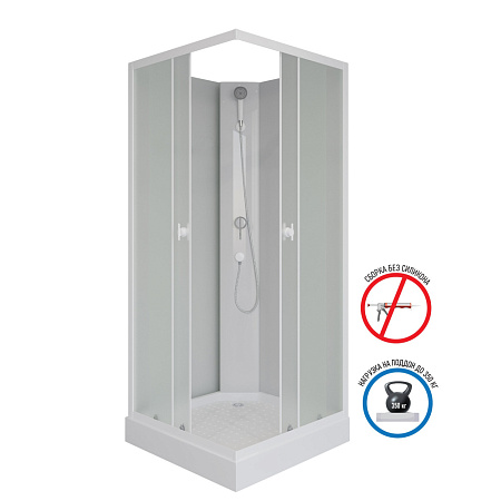 Душевая кабина Niagara Promo P90/13Q/MT/BK 90x90x195 L/R стекло матовое/профиль белый