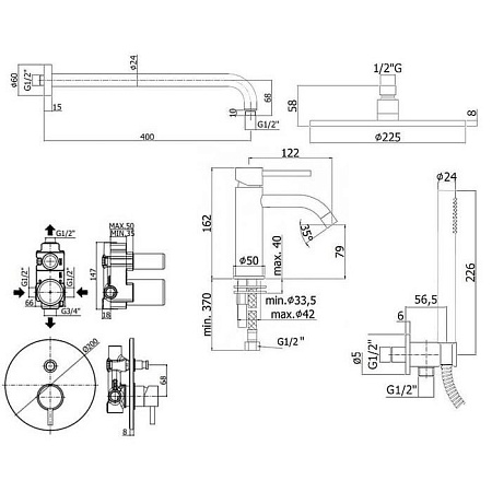 Душевой комплект Paffoni Light KITLIG015BO071 белый матовый