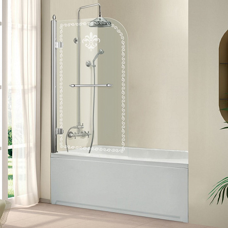 Шторка на ванну Cezares Retro V 1 80/145 PP Cr L/R