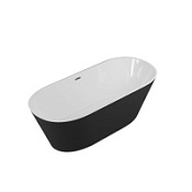 Акриловая ванна отдельностоящая Grossman Forta GR-1503MB 170x75 черный матовый/белый