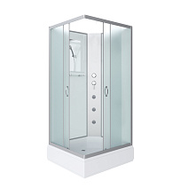 Душевая кабина Niagara Classic NG-33084-14QBKG 100x80x200 стекло матовое/профиль серебро