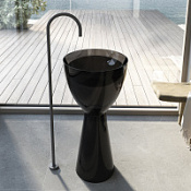 Раковина отдельностоящая прозрачная ABBER Kristall AT2703Onyx черный