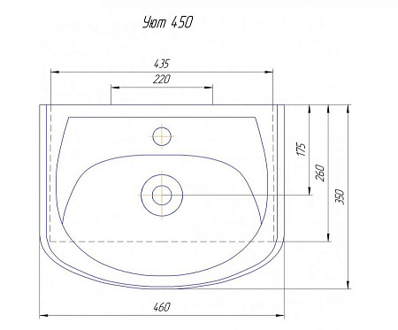 Тумба под раковину Style Line Эко Волна 45 белый