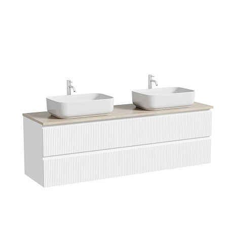 Мебель для ванной со столешницей Sancos Snob T 160 SNT80W+TT160A2X Bianco/Kreman