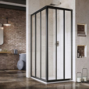 Душевая дверь в нишу Ravak Supernova ASRV3-90 15V703R2Z1 Transparent, черный