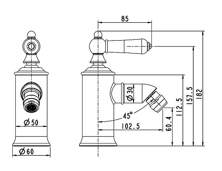 Смеситель Bravat Art F375109U для биде бронза