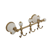 Крючок Migliore Olivia 17432 на планке, керамика белая, бронза