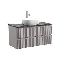 Тумба с раковиной и столешницей Sancos Snob R 100 SNR100SM+TT100A1X Doha Soft/Black Sky