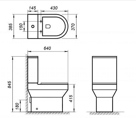 Чаша для унитаза-компакта BelBagno Norma BB339CPR