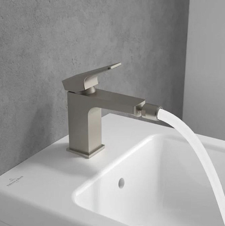 Смеситель Villeroy & Boch Architectura Square TVB12500100064 для биде, никель сатинированный