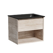 Тумба с раковиной Sancos Marmi 1.0 60 MR1.060EG дуб галифакс натуральный/черный
