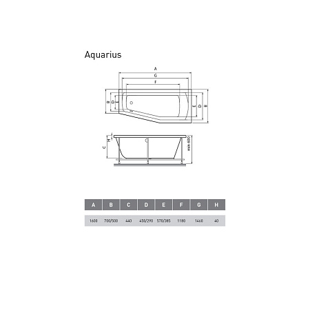 Акриловая ванна Relisan Aquarius Гл000023278 170х70 R 