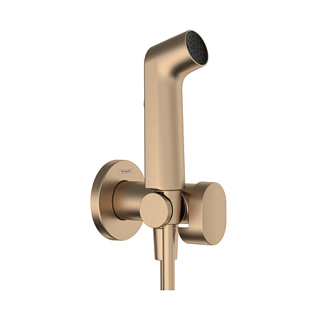 Гигиенический душ со смесителем Hansgrohe Bidette S 29232140 шлифованная бронза