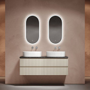 Мебель для ванной со столешницей Sancos Snob T 140 SNT70CE+TT140A1 Beige Soft/Black Sky