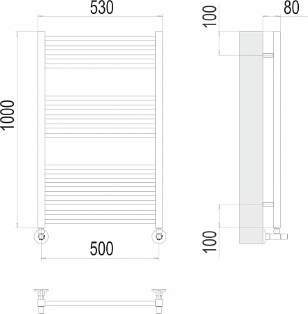 Полотенцесушитель водяной Terminus Сицилия П16 500х1000 хром