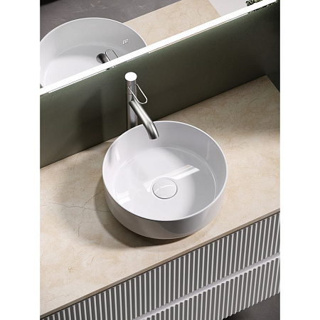 Мебель для ванной со столешницей Sancos Snob R 100 SNR100W+TT100A2X Bianco/Kreman