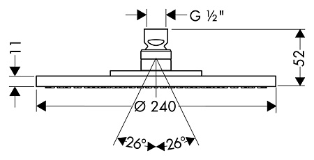Верхний душ Axor Starck D240 28494800 нержавеющая сталь